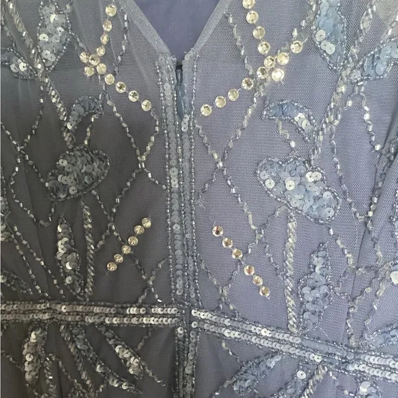 ⚜️ ADRIANNA PAPELL formal sheath dress Sz 14 NWT beaded boat neck