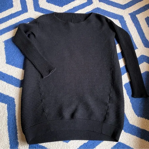 🖤 BASIC BLACK LOOSE FIT RIBBED KNIT SWEATER!