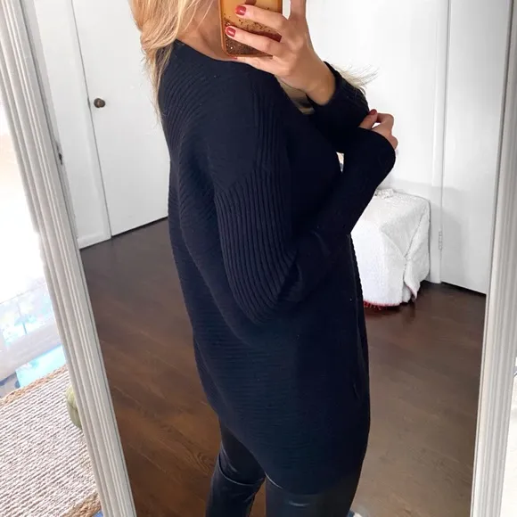 🖤 BASIC BLACK LOOSE FIT RIBBED KNIT SWEATER!