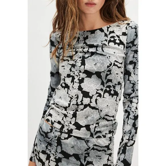 🆕 FREE PEOPLE Wrenli Set / Black Combo Skirt Top Small