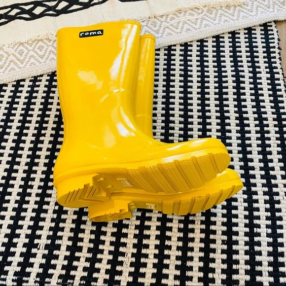 ✨ New Roma Emma Classic Black Rain Boots Size 8