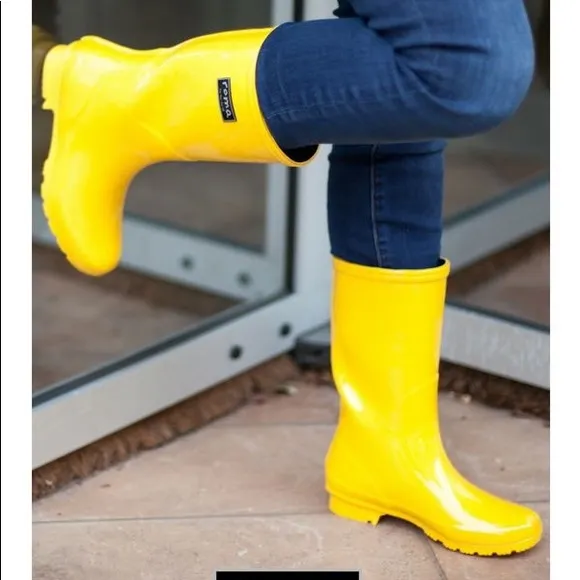 ✨ New Roma Emma Classic Black Rain Boots Size 8