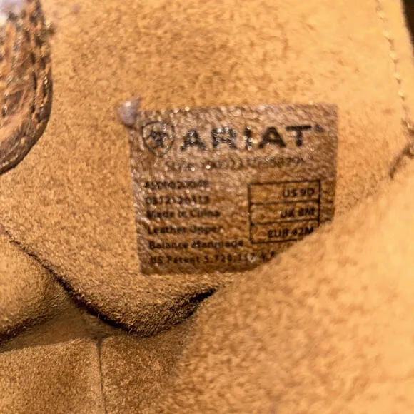 $179 Ariat Men’s Rambler Western Boots Earth Sz 9D Brown 10002317 Square Toe
