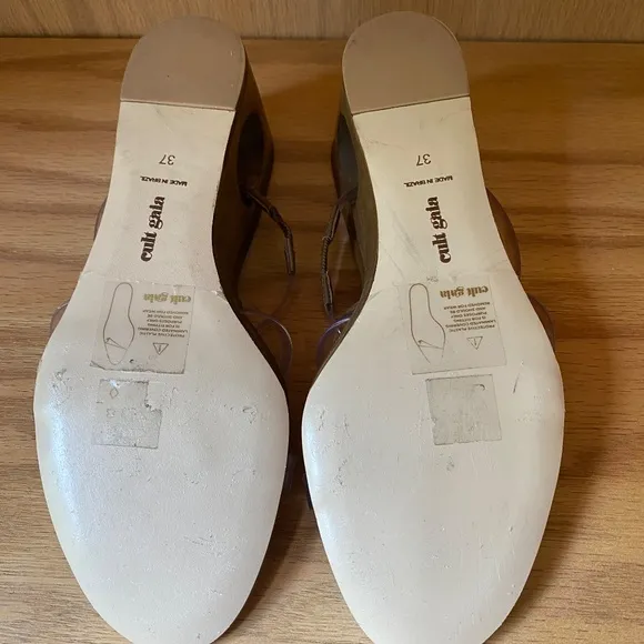 2023 Cult Gaia Merced Vinyl Wedge Sandals Size 37 EU