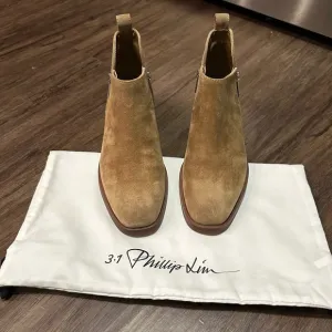 3.1 Phillip Lim Alexa 40 MM Ankle Boots in Tobacco. Size 38.