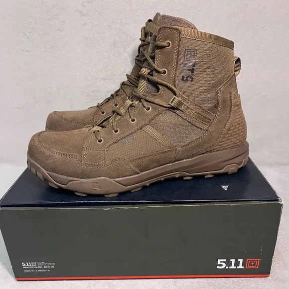 5.11 Tactical A/T 6-Inch Non-Zip Boots, Style 12440 Dark Coyote Size 14.0 R