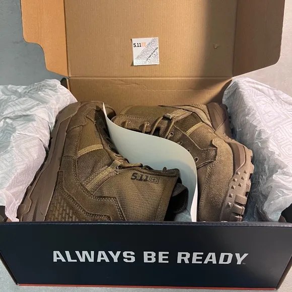 5.11 Tactical A/T 6-Inch Non-Zip Boots, Style 12440 Dark Coyote Size 14.0 R