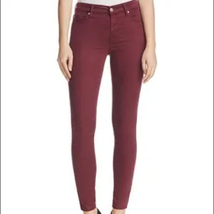 7 FOR ALL MANKIND burgundy red b(air) lightweight skinny jeans