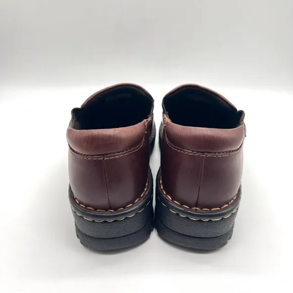 7W 7 WIDE WIDTH Eastland Womens Newport Brown Leather Slip On Loafers Shoes
