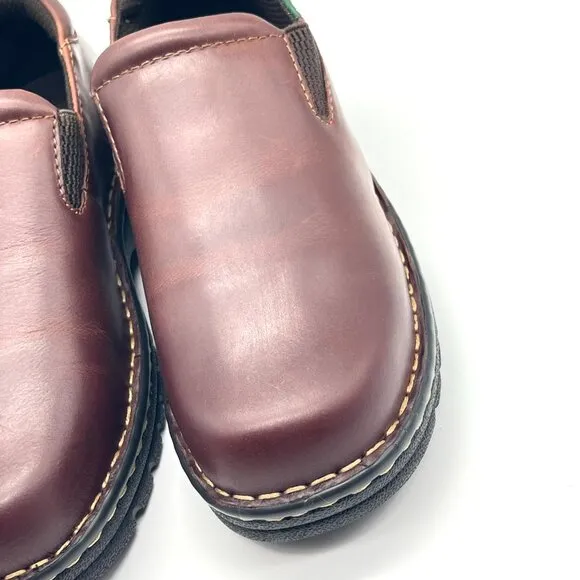 7W 7 WIDE WIDTH Eastland Womens Newport Brown Leather Slip On Loafers Shoes