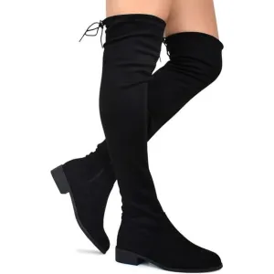 A New Day black velvet over the knee flat boots sz 7W