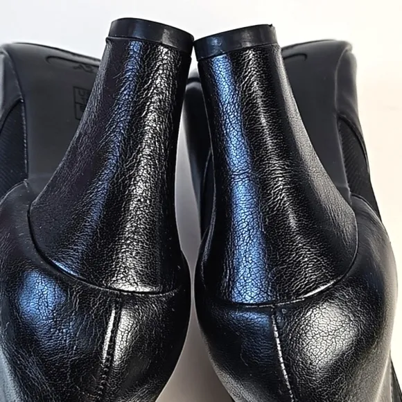A2 by Aerosoles Strole Along Black Faux Leather Round Toe Heeled Ankle Bootie