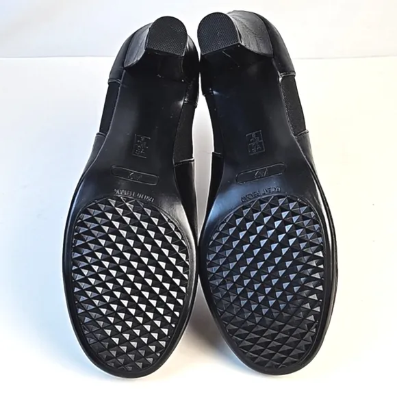 A2 by Aerosoles Strole Along Black Faux Leather Round Toe Heeled Ankle Bootie