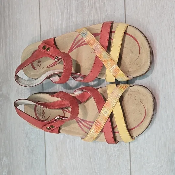 Abeo Women Bio System Strappy Leather Sandals shoes sz 8.5