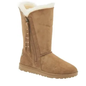 ABEO  Women's Victoria - Shearling Mid-Calf Boots in Chestnut Tan size 8 winter