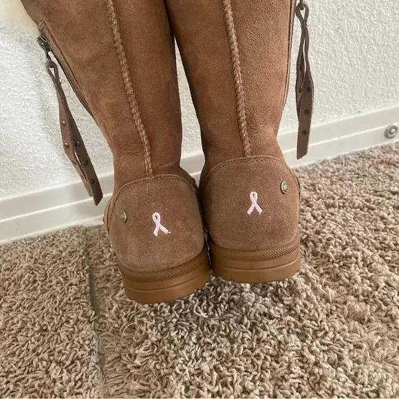ABEO  Women's Victoria - Shearling Mid-Calf Boots in Chestnut Tan size 8 winter