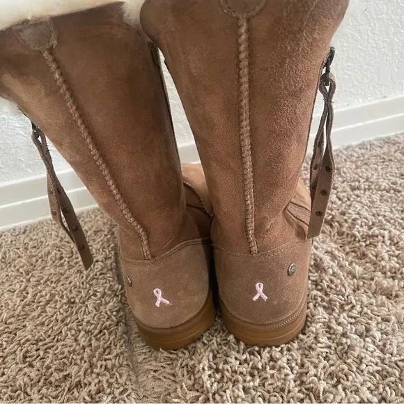 ABEO  Women's Victoria - Shearling Mid-Calf Boots in Chestnut Tan size 8 winter