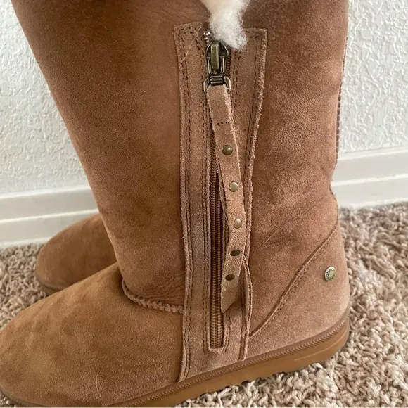 ABEO  Women's Victoria - Shearling Mid-Calf Boots in Chestnut Tan size 8 winter