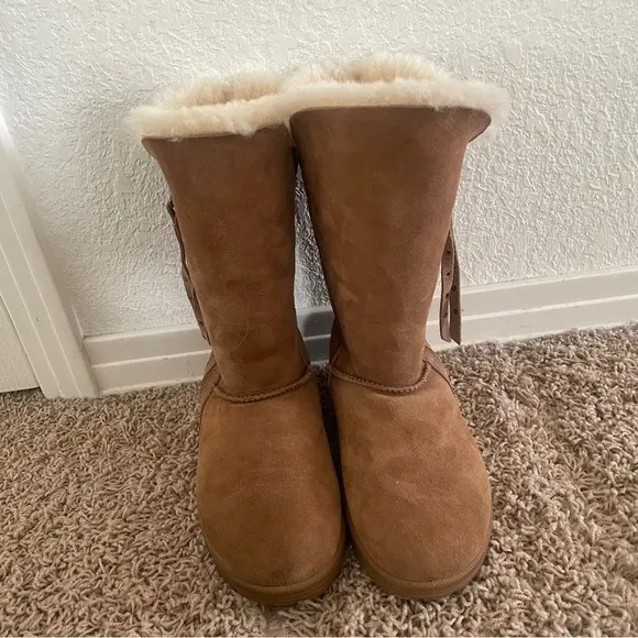 ABEO  Women's Victoria - Shearling Mid-Calf Boots in Chestnut Tan size 8 winter