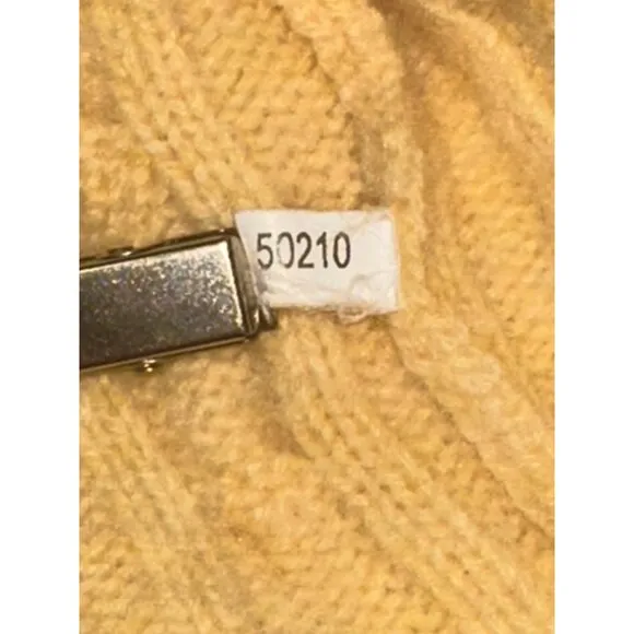 Abercrombie &amp; Fitch Yellow Cable Knit Wool Hoodie Sweater Size Large