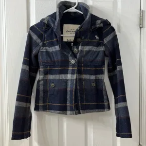 Abercrombie kids plaid coat Size Small