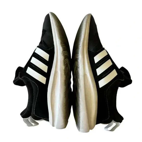 Adidas  Boys Activeride 2.0 Sporty Running Black White Stripes Shoes Sz 3