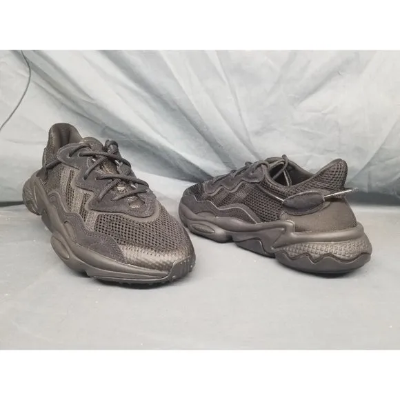 Adidas Boys Ozweego J Sneakers Mesh Triple Black Size 5.5 NEW NO BOX!