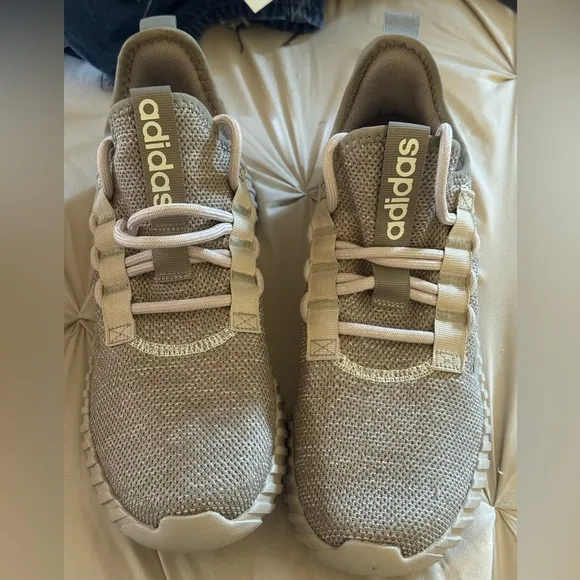 Adidas Men 8.5 Women 9.5Unisex Kaptir 3.0 ClayRunning Shoes Beige KhakiGum