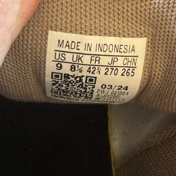 Adidas Men 8.5 Women 9.5Unisex Kaptir 3.0 ClayRunning Shoes Beige KhakiGum