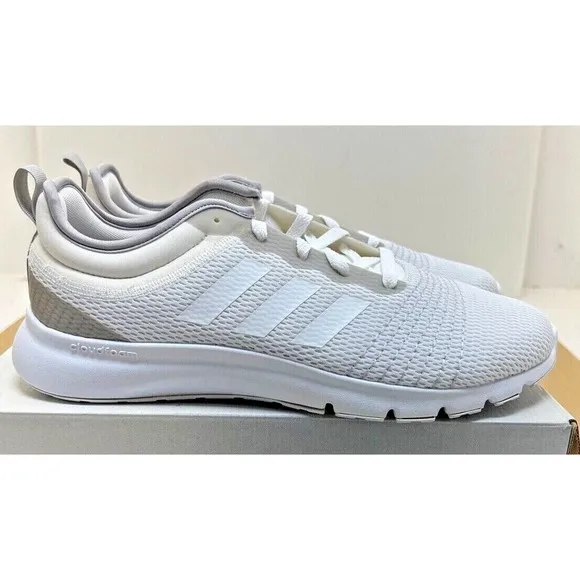 Adidas Men's Fluidup H01995 WHITE Gray Low Top Sneakers Running Shoes