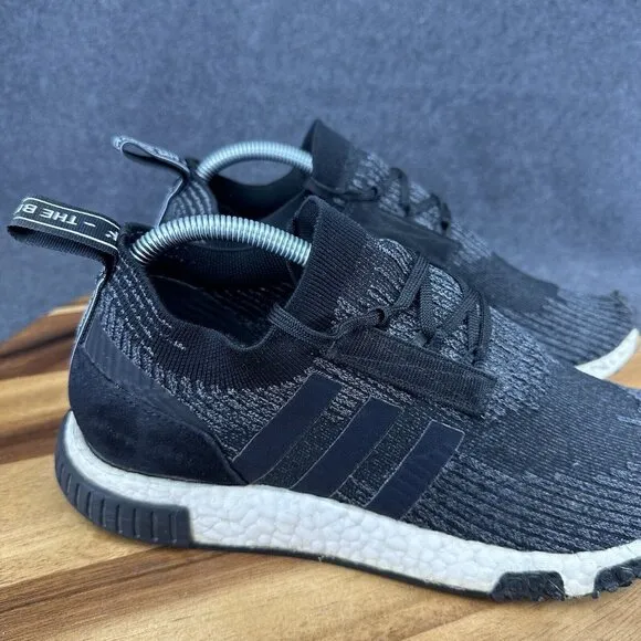 Adidas NMD Racer PK Mens Size 9 Black Primeknit Running Shoes AQ0949
