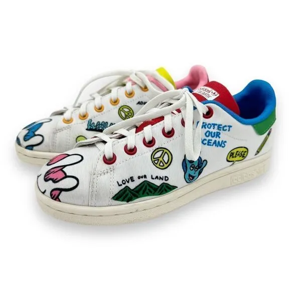 adidas originals Aaron Kai x Stan Smith Primeblue Big Kid 'Doodle Shoes Sz 1.5
