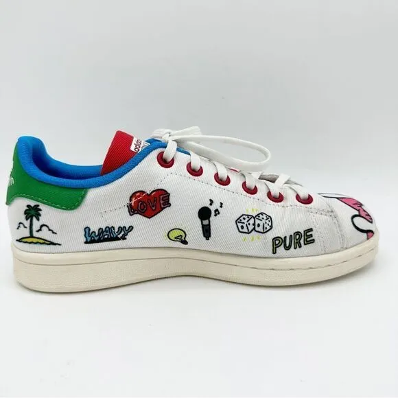adidas originals Aaron Kai x Stan Smith Primeblue Big Kid 'Doodle Shoes Sz 1.5