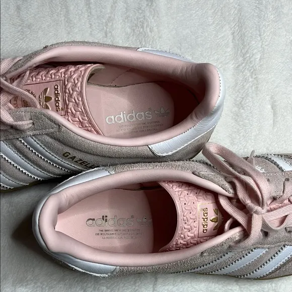 Adidas Pink and White Retro-Inspired Sneakers