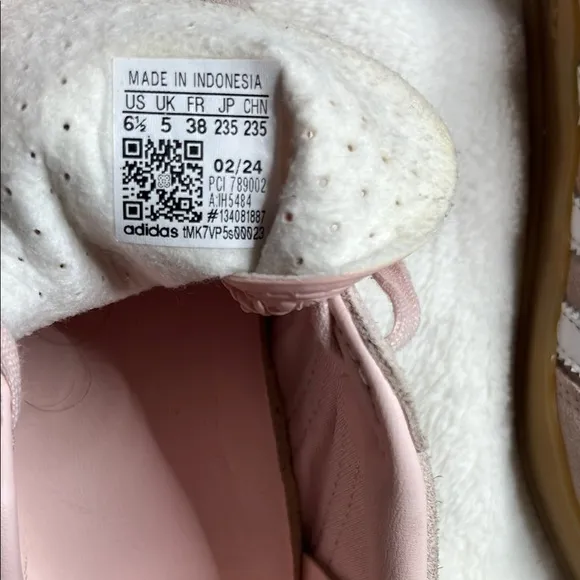 Adidas Pink and White Retro-Inspired Sneakers