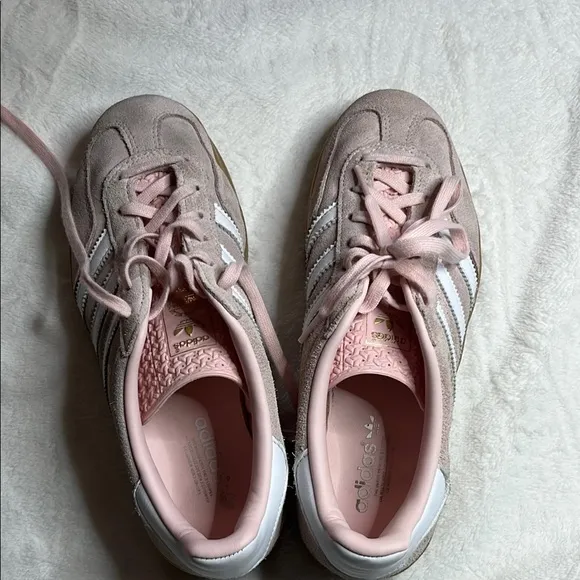 Adidas Pink and White Retro-Inspired Sneakers