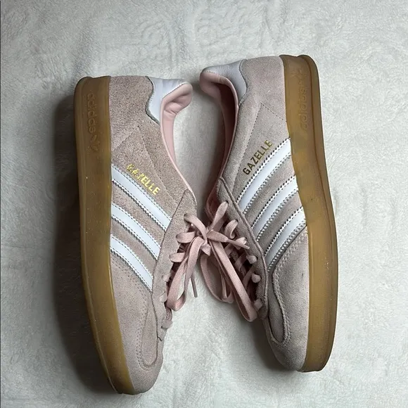Adidas Pink and White Retro-Inspired Sneakers