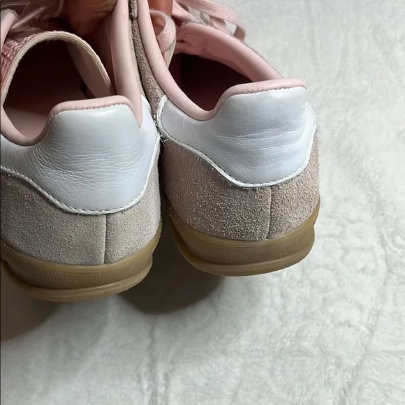Adidas Pink and White Retro-Inspired Sneakers