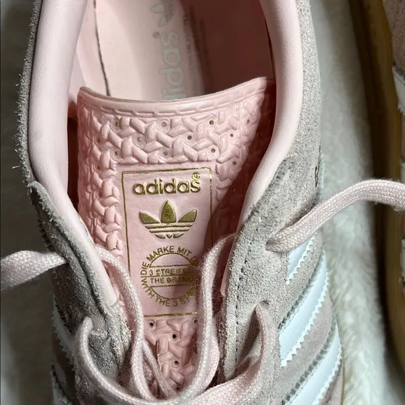 Adidas Pink and White Retro-Inspired Sneakers