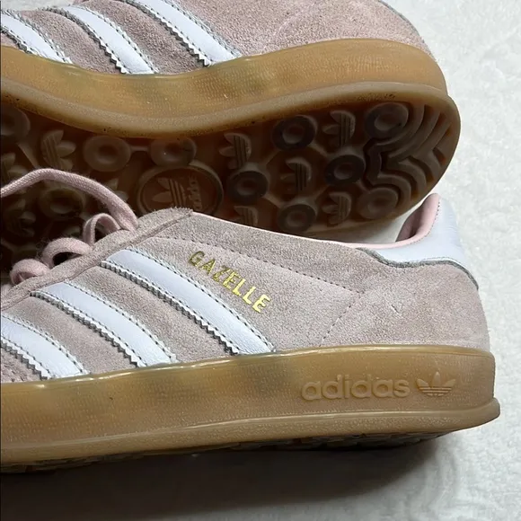 Adidas Pink and White Retro-Inspired Sneakers