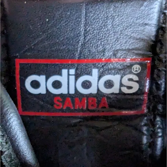 Adidas Samba Leather Sneakers Shoes Women's Sz 7 Core Black Cloud White Gum Sole