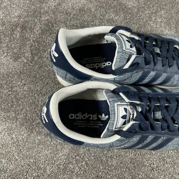 Adidas Samoa Athletic Tennis Shoes Blue Jean Cap Toe S84392 Men's Size 10.5