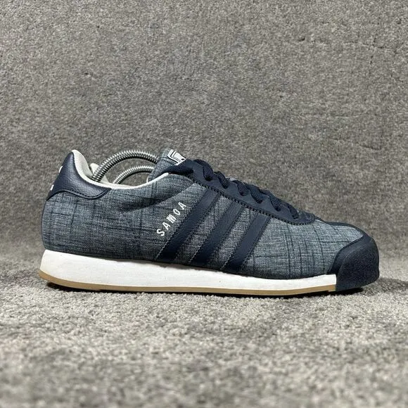 Adidas Samoa Athletic Tennis Shoes Blue Jean Cap Toe S84392 Men's Size 10.5