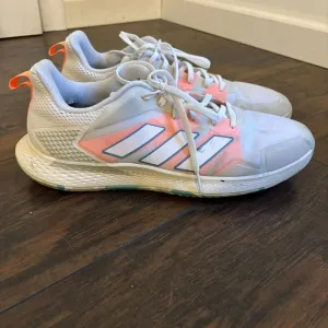 Adidas size 11.5 Neon Coral and White Sporty Athletic Running Shoes