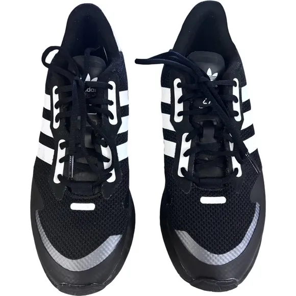 Adidas ZX 1K BOOST CORE BLACK / CLOUD WHITE / BLACK SILVER METALLIC Size 9