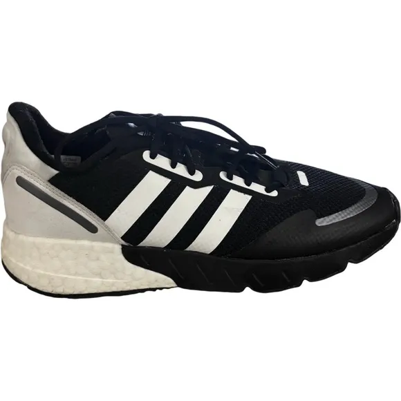 Adidas ZX 1K BOOST CORE BLACK / CLOUD WHITE / BLACK SILVER METALLIC Size 9