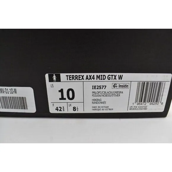 Adidas Womens 10 Terrex AX4 Mid GTX Gore-Tex Mid Hiking Shoes Boots