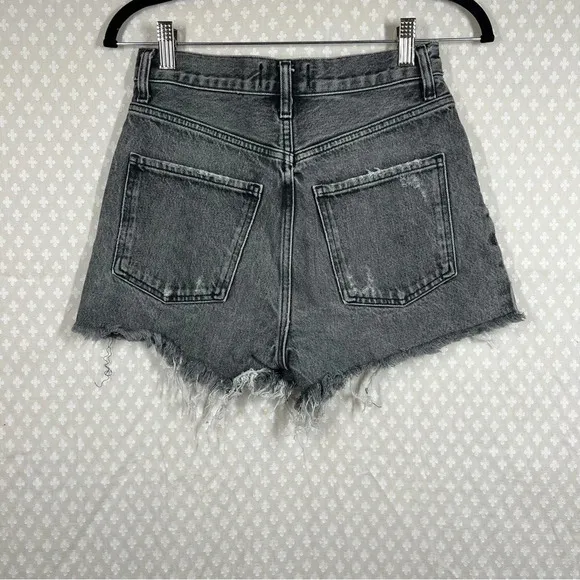 Agolde Faded Black Skater Grunge Dee Denim High Rise Shorts