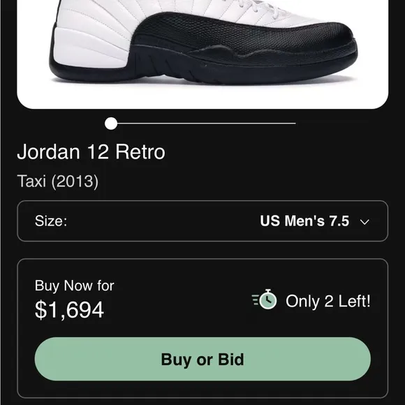 Air Jordan Taxi Men's Black and White Sneakers