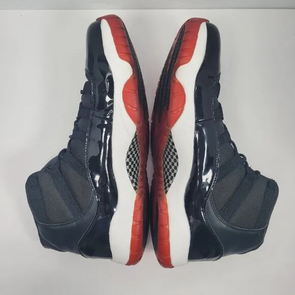 Air Jordan XI 2005 Men's Black Red Retro Sneakers 136046-061 US Size 14